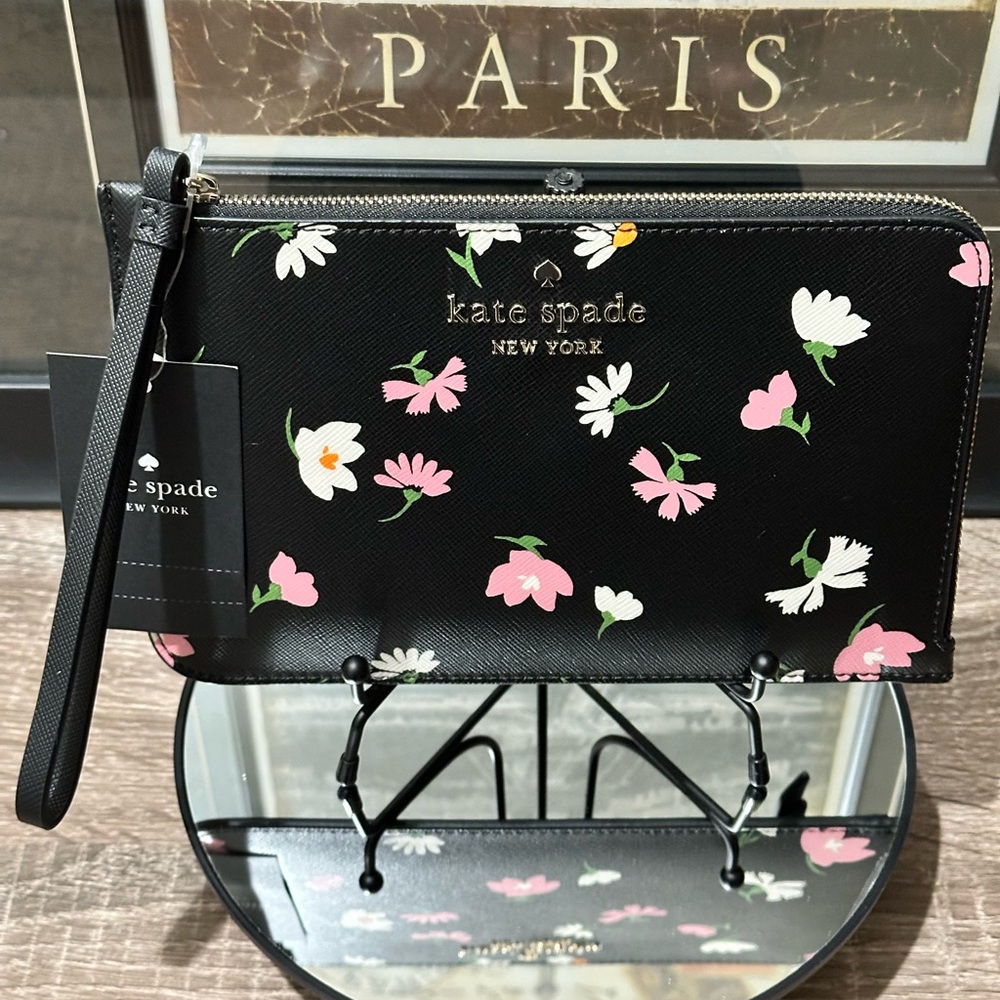 Kate Spade Lucy Floral Waltz Medium L-zip Wristlet - Picture 4 of 12